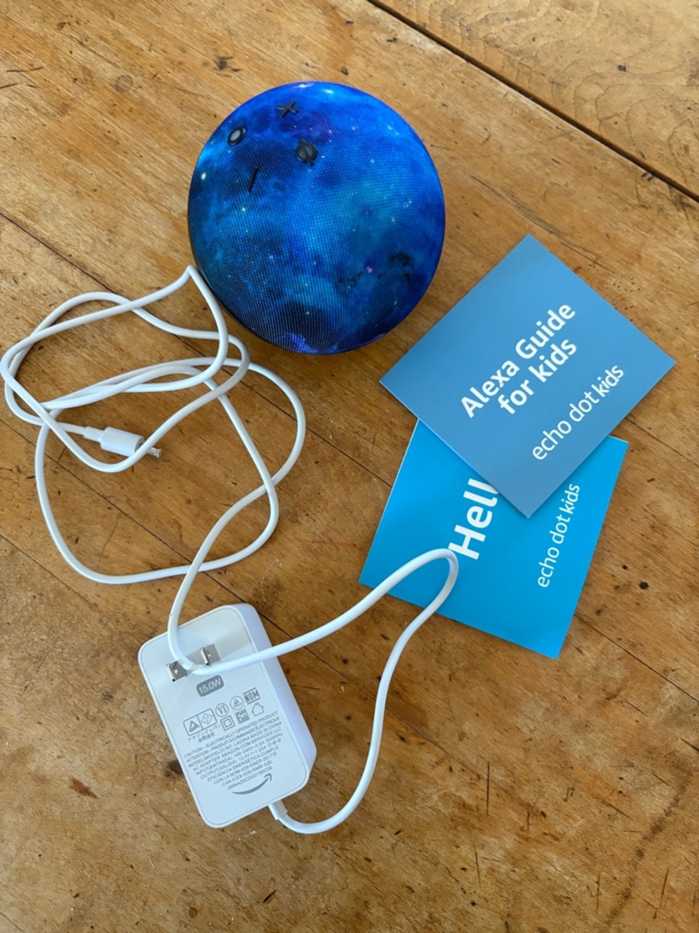Amazon Black Echo Dot Smart Speaker with White Power Adapter